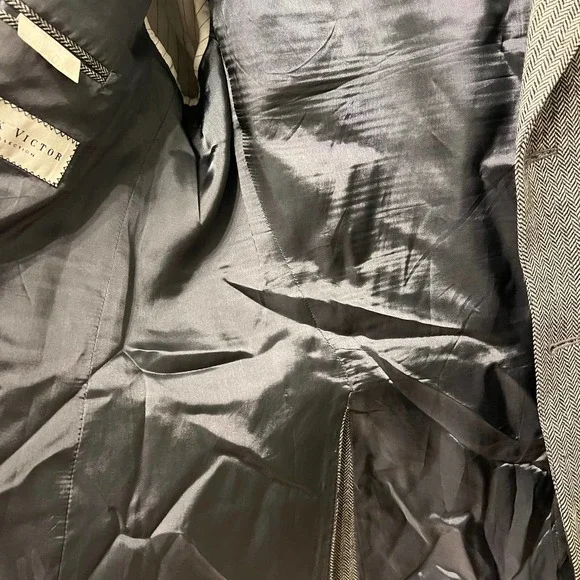 Lord & Taylor Jack Victor Collection Mens Gray Suit Jacket Size 46